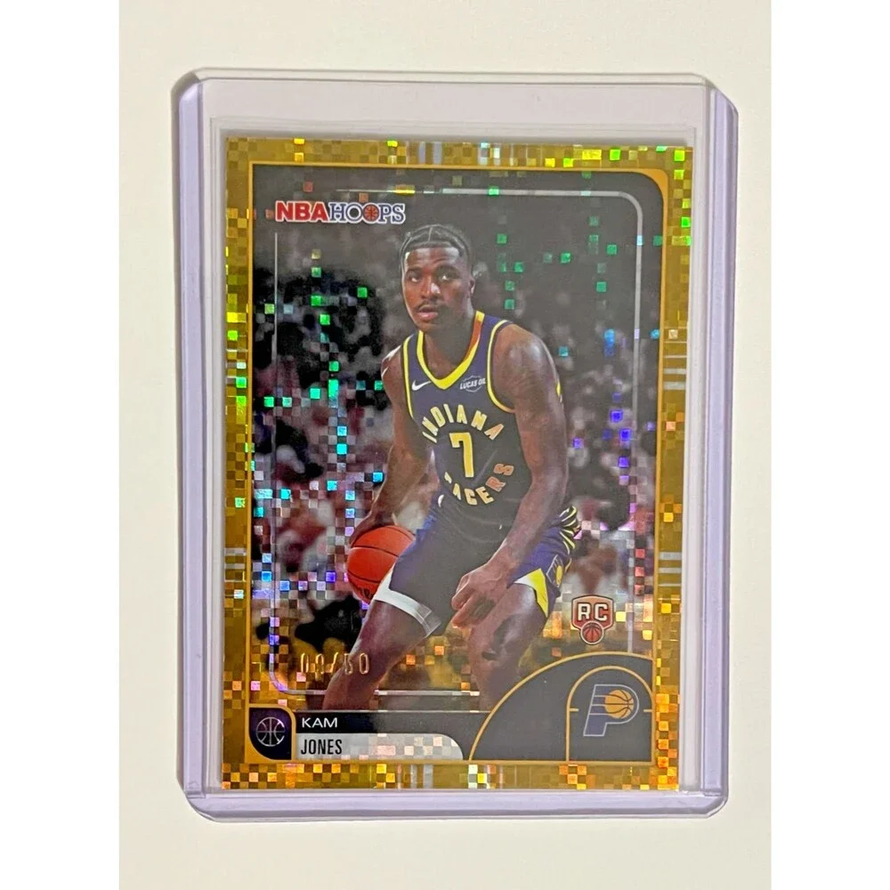 2025-26 Topps NBA Hoops Kam Jones Pacers #12 RC Gold and Pixel /50